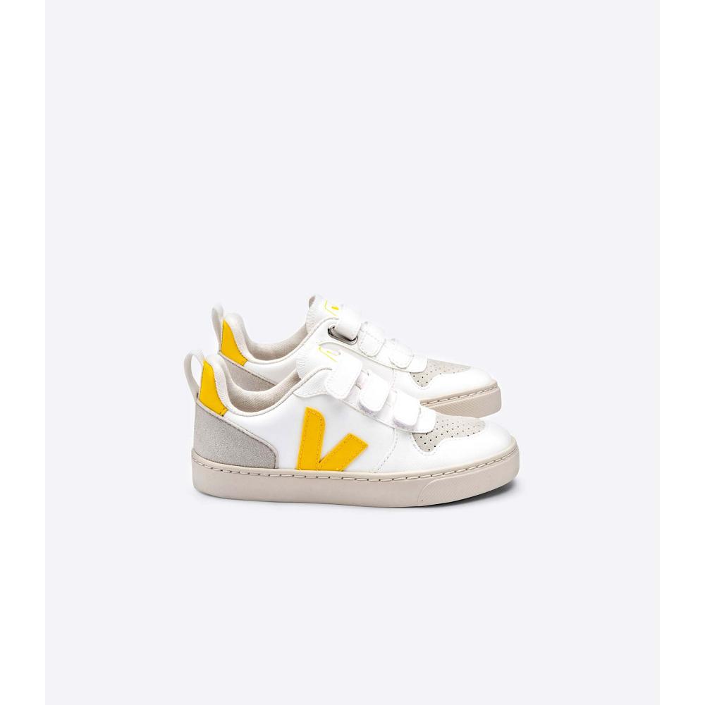 Veja V-10 STRAPS CWL Topanky Detske White/Orange | SK 802JPQ